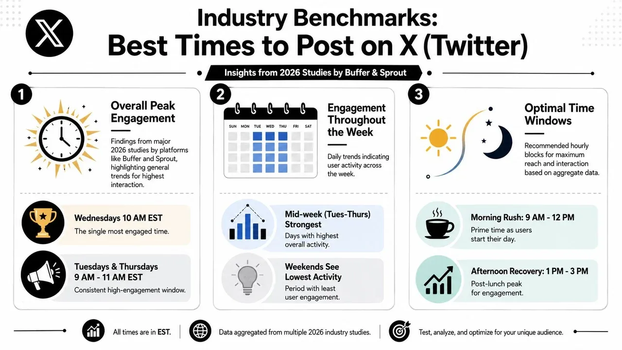 General posting benchmarks from industry data for Twitter and X
