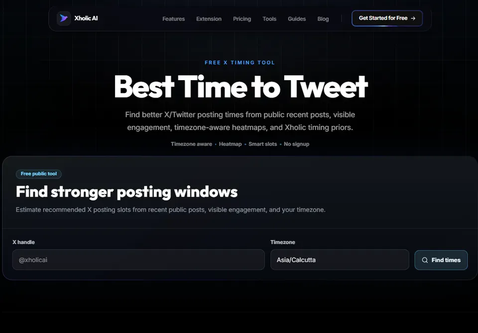 Best Time to Tweet interface showing posting time recommendations for an X account.