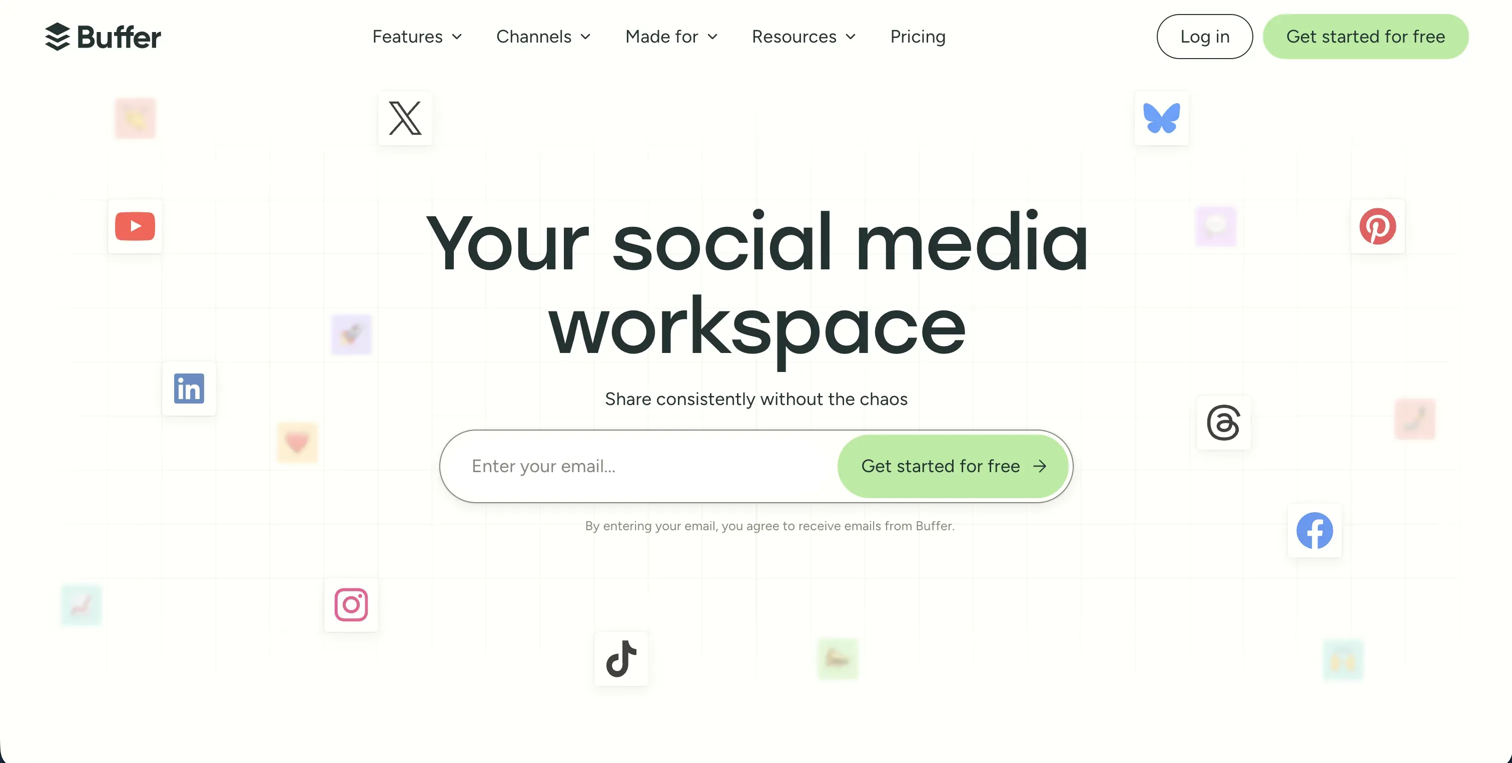Buffer dashboard for planning and scheduling social media posts