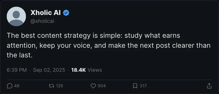 Example fake tweet output using the dark X theme