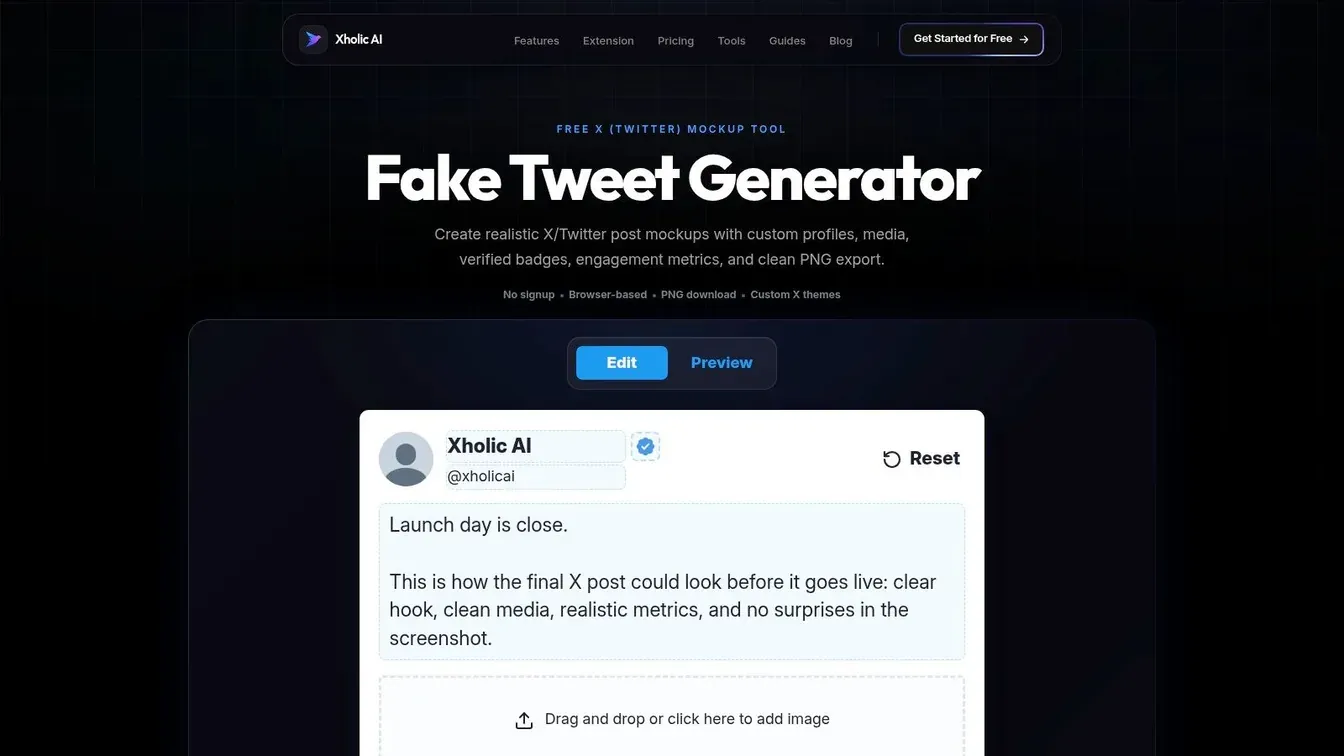 Fake Tweet Generator | Create Realistic X/Twitter Mockups Free, Xholic AI