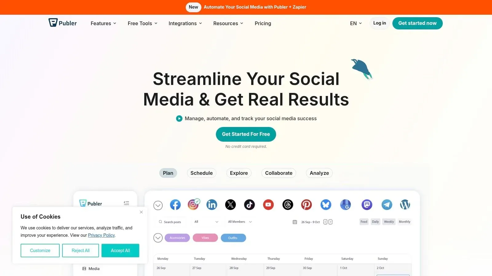Publer free social media scheduler dashboard