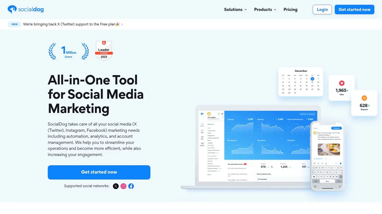 SocialDog social media management dashboard