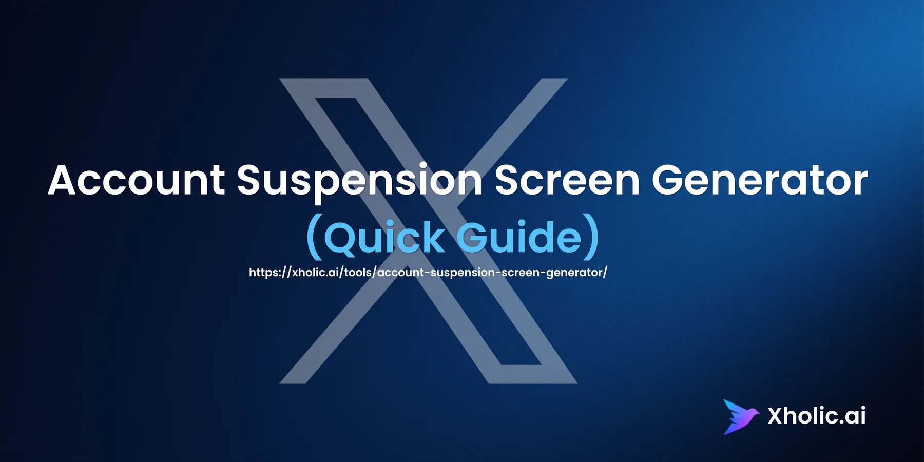 Account Suspension Screen Generator Tool quick guide hero graphic.