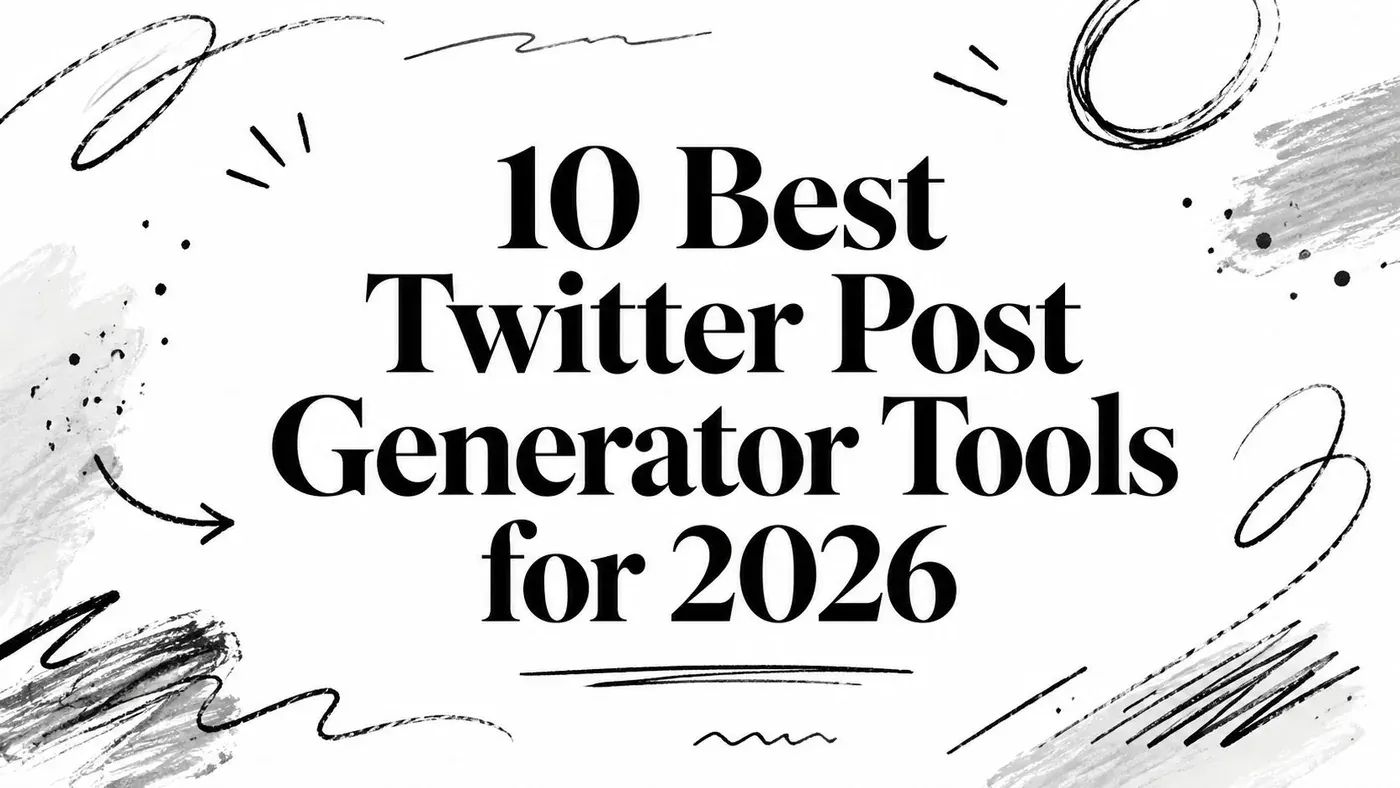 10 Best Twitter Post Generator Tools for 2026 hero graphic.