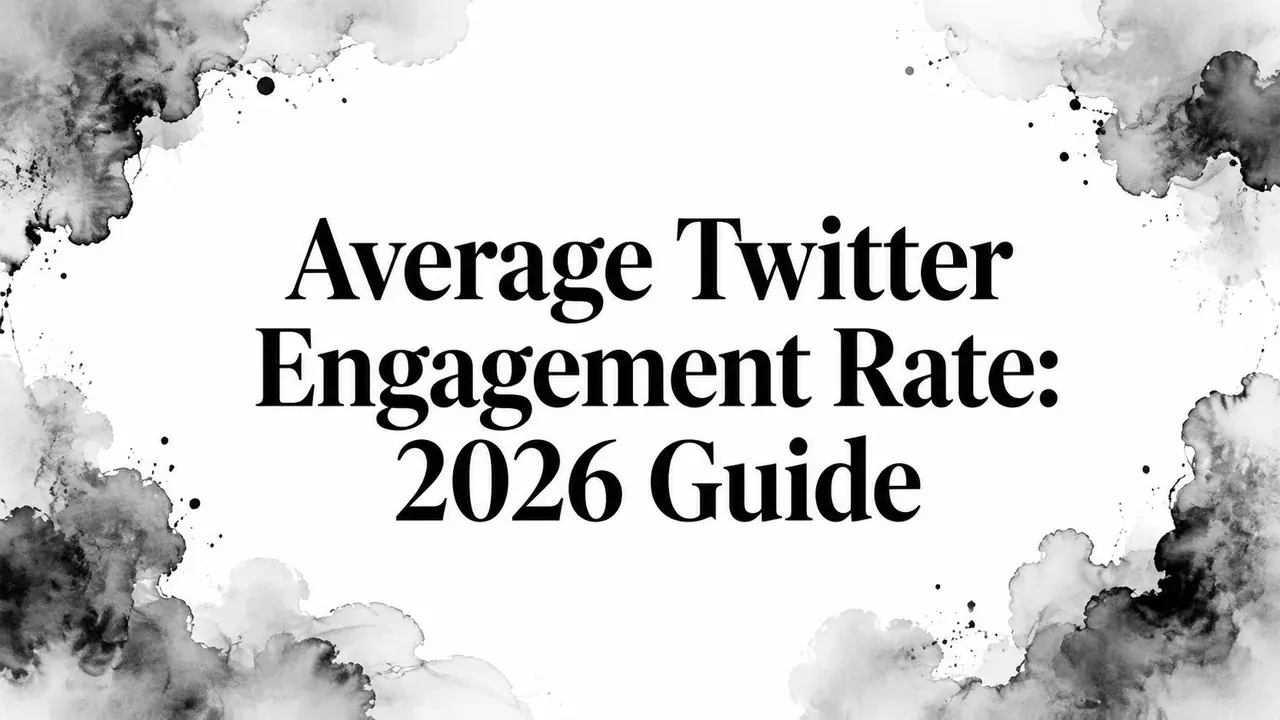 Average Twitter Engagement Rate: 2026 Guide - black and white watercolor hero graphic