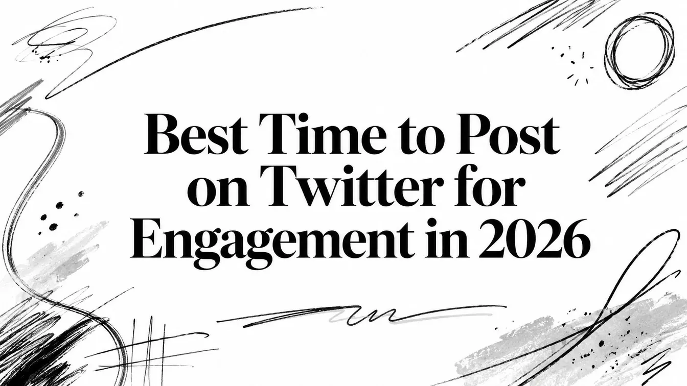Best Time to Post on Twitter for Engagement in 2026 black and white hero graphic