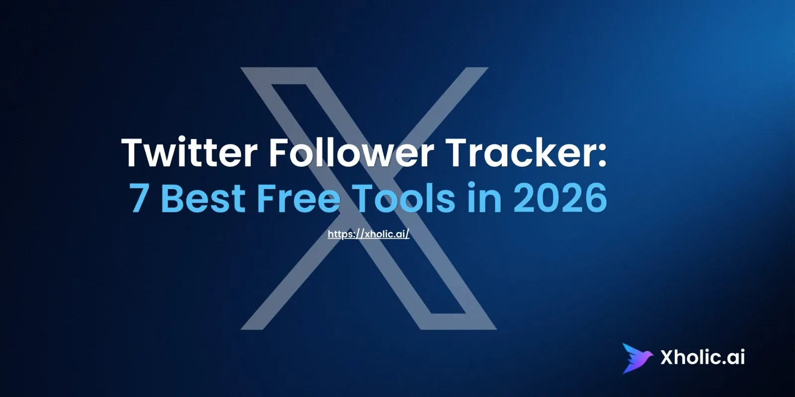 Twitter follower tracker dashboard showing a blue follower growth chart and analytics cards.