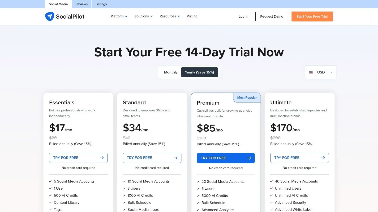 SocialPilot Twitter scheduler pricing plans