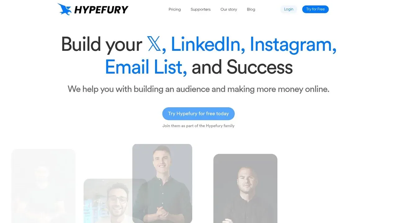 Hypefury landing page
