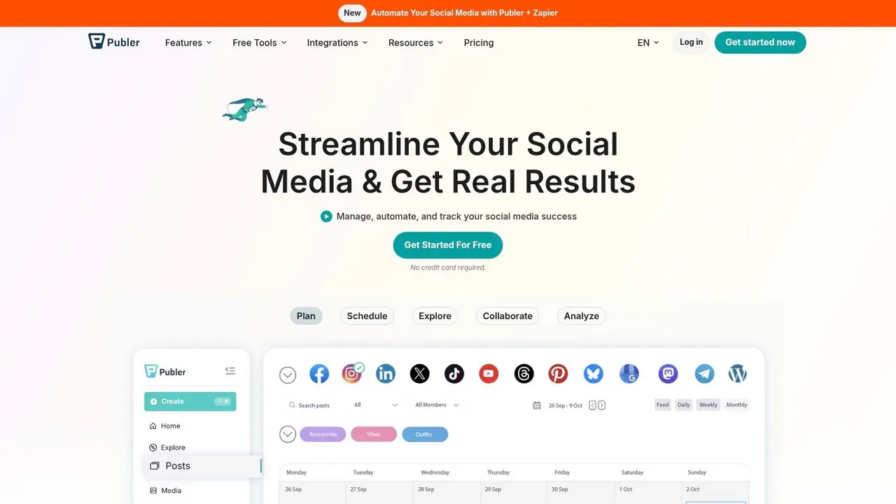 Publer social media dashboard