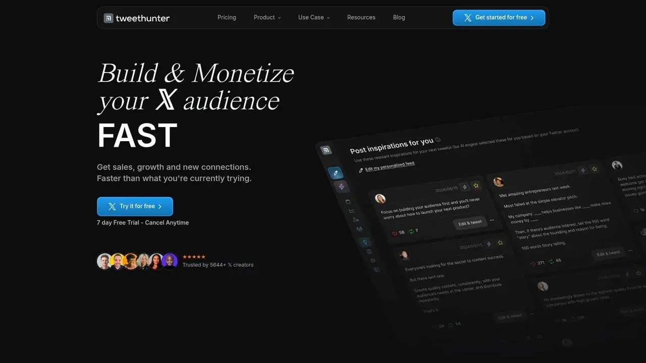 TweetHunter AI dashboard